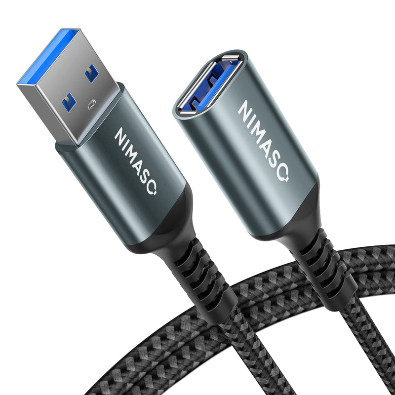  [AUSTRALIA] - USB 3.0 Extension Cable 3.3FT, NIMASO USB Male to Female Cord Extender Durable Braided Material Fast Data Transfer Compatible with Printer, USB Keyboard, Flash Drive, WiFi Adapter, Mouse, Webcam Grey 1