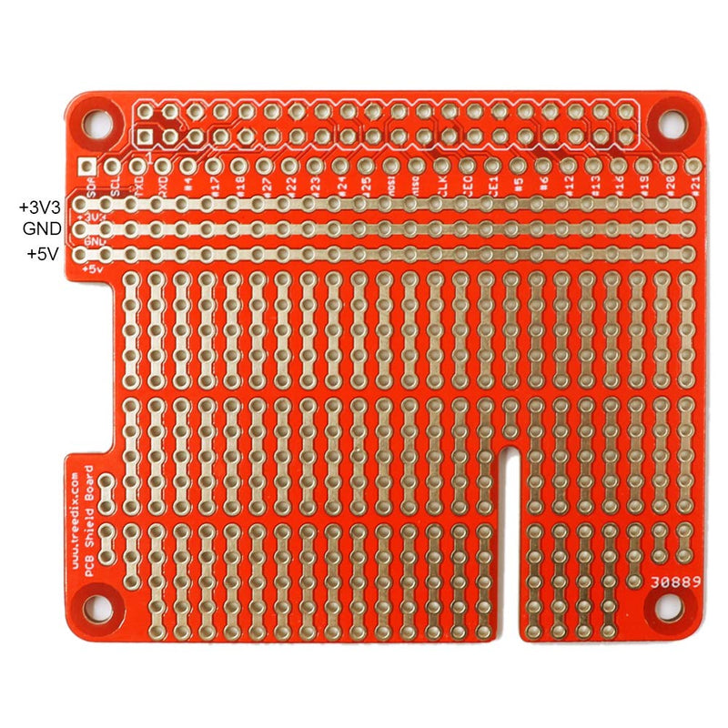  [AUSTRALIA] - Treedix 4 Sets GPIO Breakout DIY Breadboard PCB Shield Red Expansion Board Kit Compatible with Raspberry Pi 4 3 2 B+ A+