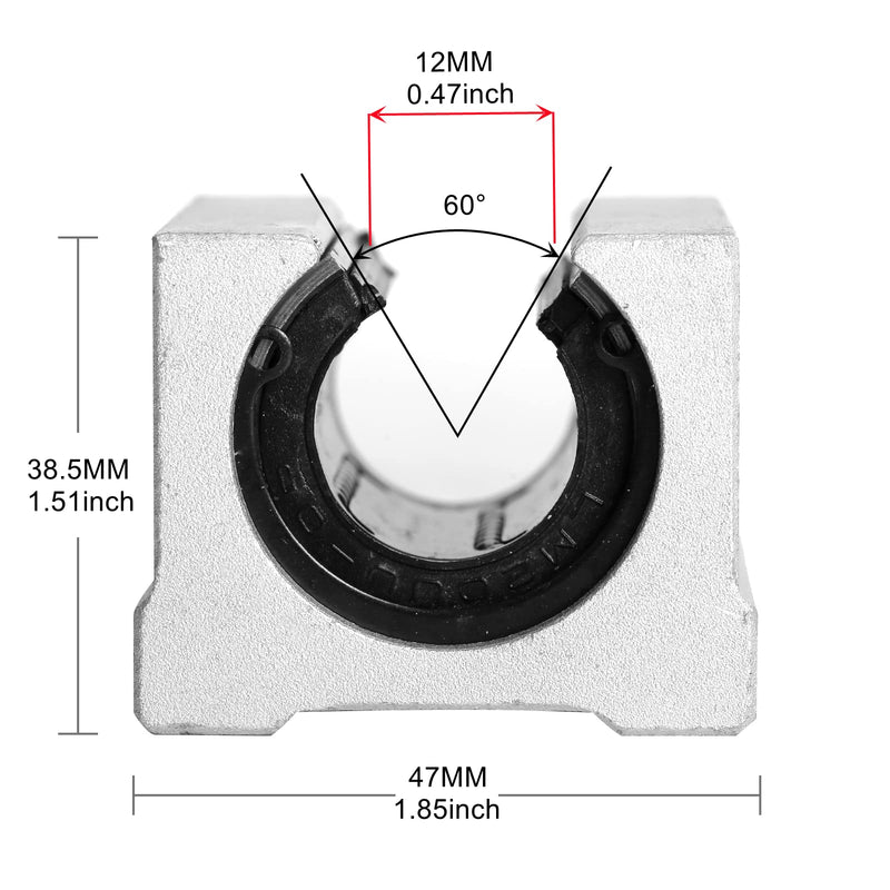  [AUSTRALIA] - Ruimou 2Pcs SBR20UU Open Linear Motion Ball Bearing Slide Unit Bushing(20MM Inner Dia.) for CNC Machine Sliding, 3D Printer Parts