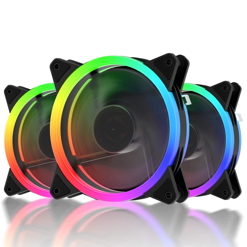  [AUSTRALIA] - upHere RGB Series Case Fan, Wireless RGB LED 120mm Fan,Quiet Edition High Airflow Adjustable Color LED Case Fan for PC Cases-3 Pack,RGB123-3