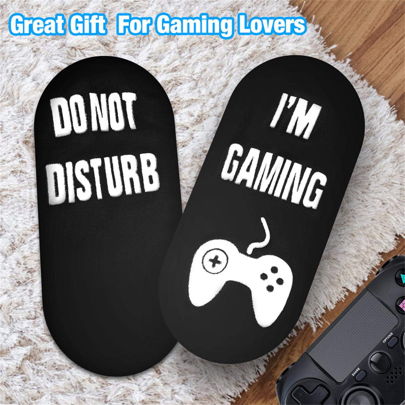 Do Not Disturb I'M Gaming Socks, Gamer Sock Gaming Gifts for Boys Mens Women Valentines Fathers Day Christmas Black Medium - LeoForward Australia