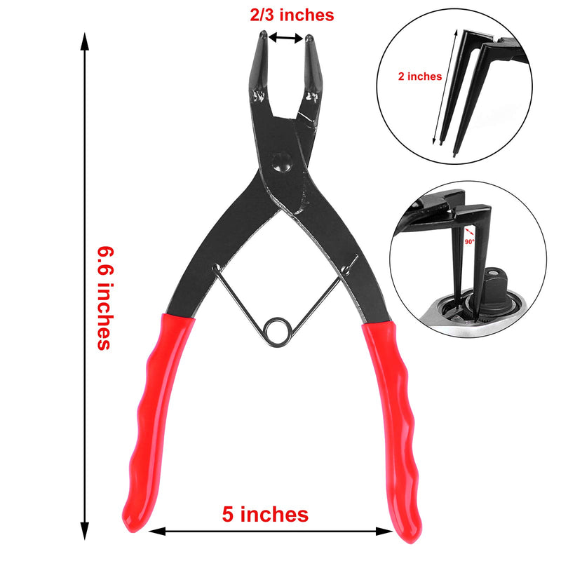  [AUSTRALIA] - Internal Cylinder Snap Ring Plier – 90 Degree Bent Long Nose Pliers for Trucks Motorcycles Cars Red