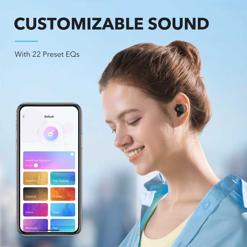  [AUSTRALIA] - Soundcore by Anker A20i True Wireless Earbuds, Bluetooth 5.3, App, Customized Sound, 28H Long Playtime, Water-Resistant, 2 Mics for AI Clear Calls, Single Earbud Mode Black Standard