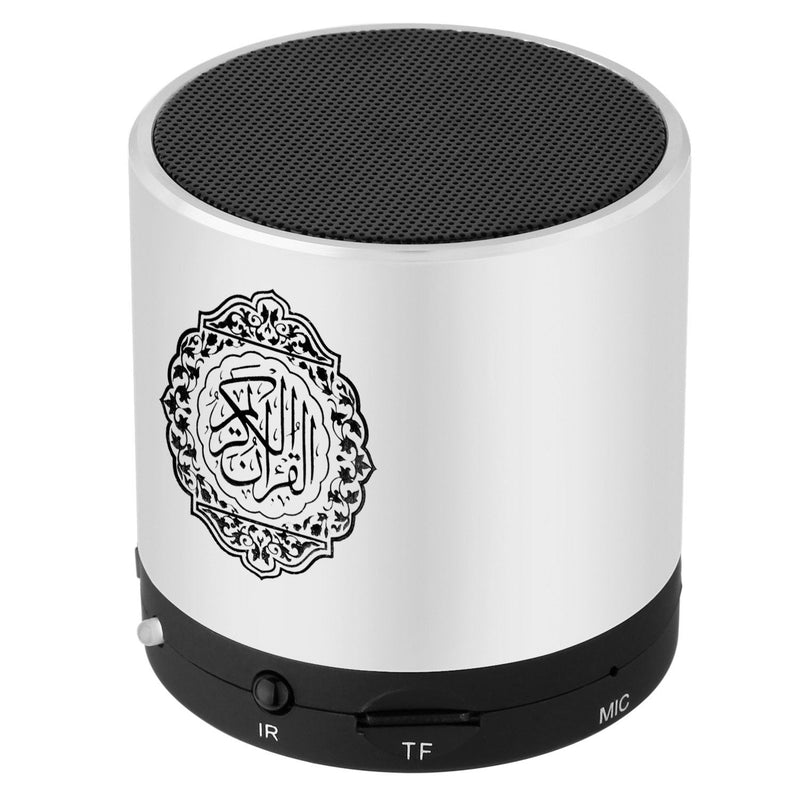  [AUSTRALIA] - Ramadan Portable Digital Quran Speaker,Anlising Quran Speaker MP3 Player with Remote Control,Quran Translator,USB Rechargeable,8GB FM Radio,Over 18 Reciters and 15 Translations Available(Silver)