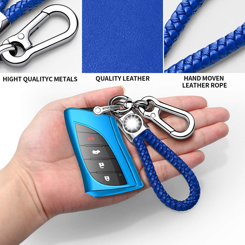 Autophone for Lexus Key fob Cover with Keychain Soft TPU 360 Degree Protection Key Case Compatible with 2018 2019 2020 Lexus UX200 LS500 LS500H LC500 LC500h ES300h ES350 Smart Key(Blue) Blue - LeoForward Australia