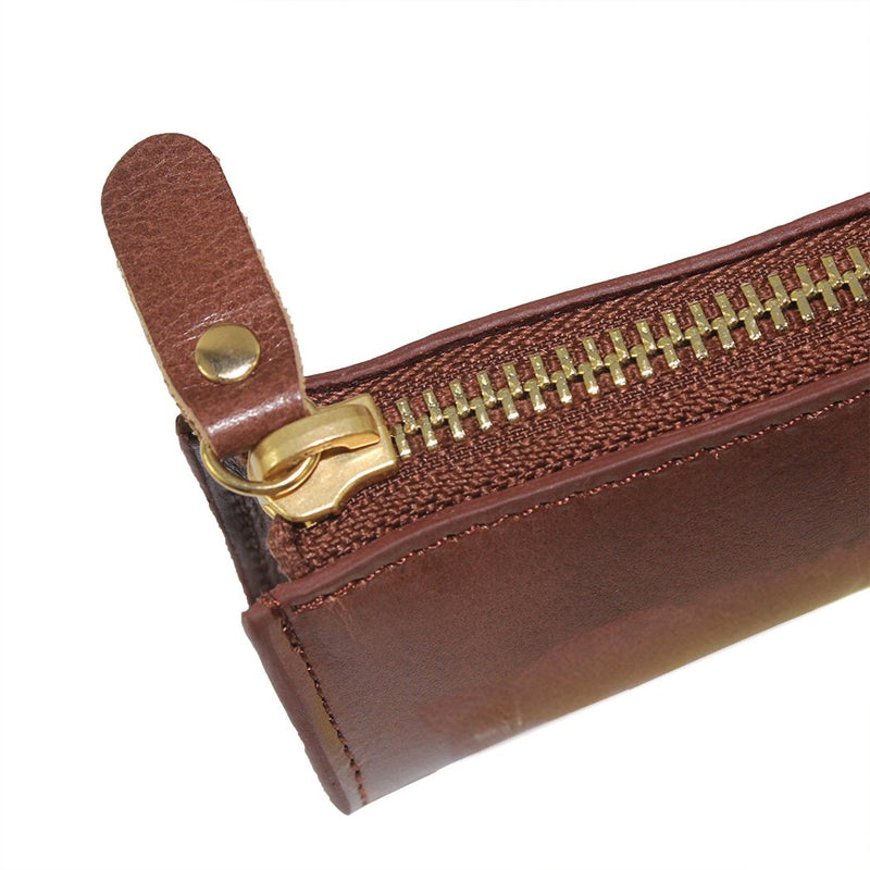 Individuality Creative Retro Simple Genuine Leather Pencil Holder - Dark Brown2 - LeoForward Australia