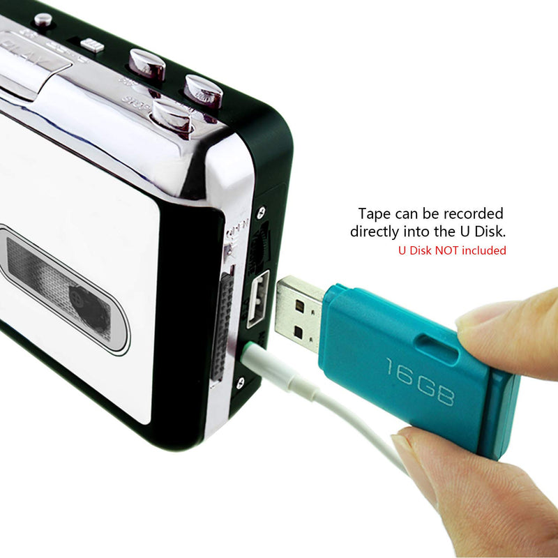  [AUSTRALIA] - Reshow Best Overall Standalone USB Cassette Tape to MP3 Converter – Portable Digital Audio Music Player | Compatible with Cell Phone Charger | USB Cable & User Manual Included White