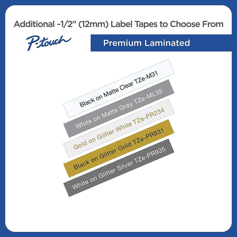  [AUSTRALIA] - Brother Tze2312pk Laminated Labeling Tape,for Tz Models,1/2-Inch,2/Pk,Black/White