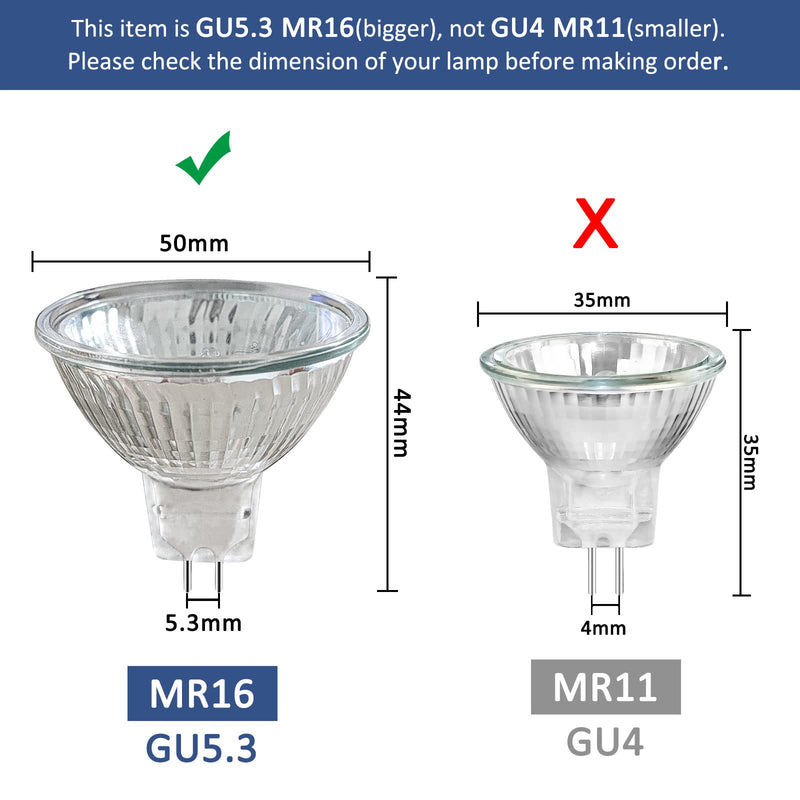  [AUSTRALIA] - Caldarax Pack of 8 MR16 GU5.3 20W 12V Halogen Spotlights, Dimmable 2700K Warm White, 210LM, Halogen Reflector Light Bulb, GU5.3 Bi-Pin Base Spotlight 36° Beam Angle Mr16 Gu5.3 12v 20w