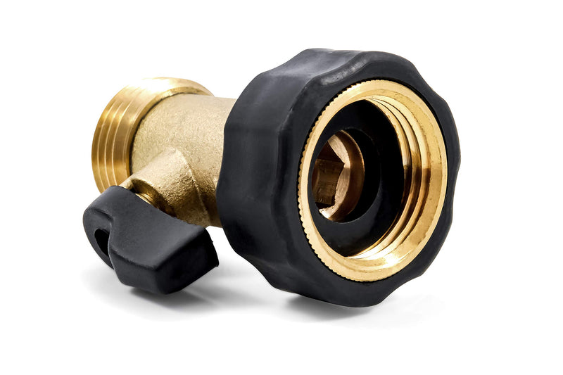  [AUSTRALIA] - Camco 20222 Brass Connector Straight Stainless Steel Shutoff Valve and Easy Grip Handles-Easily Connects to Standard Water Hose (2022) Water Connector Straight Valve