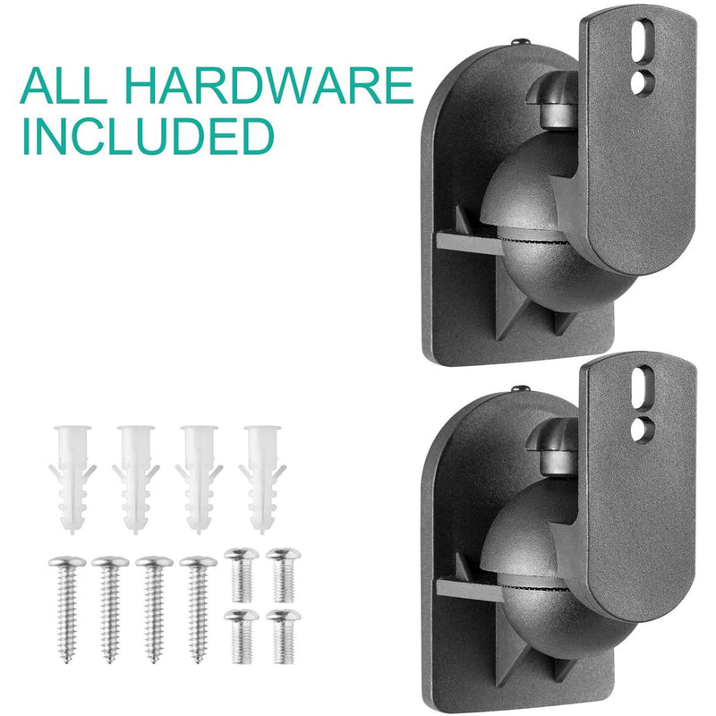  [AUSTRALIA] - WALI Speaker Wall Ceiling Mounts One Pair, Bookshelf Speaker Wall Mount Brackets, Surround Sound Speaker Mounts, Hold up to 7.7 lbs (SWM202), Black 2 Pack