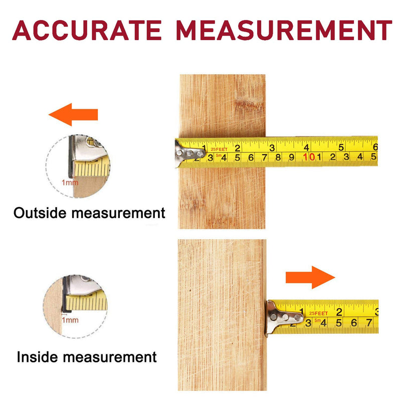  [AUSTRALIA] - Zabiki Measuring Tape Measure, 25 Ft Decimal Retractable Dual Side Ruler with Metric and Inches, Easy to Read, for Surveyors, Engineers and Electricians, with Magnetic Tip and Rubber Protective Casing 1