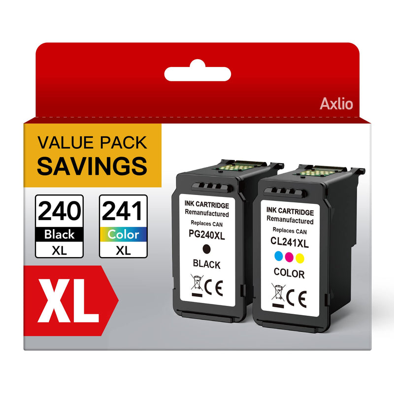  [AUSTRALIA] - PG-240XL/CL-241XL Compatible Ink Cartridges Replacement for Canon 240 241, Remanufactured 240XL 241XL Combo Pack Use to Canon PIXMA MG3620 TS5120 MG3520 MG2120 MX452 MX512 MX532 MX472 Printer (2 Pack)