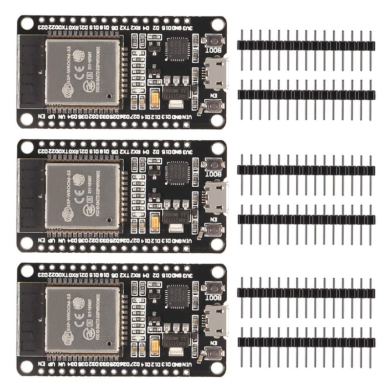  [AUSTRALIA] - D-FLIFE 3pcs ESP32 ESP-32S Development Board 2.4GHz Dual-Mode WiFi Bluetooth Dual Cores Microcontroller Processor Integrated with ESP32s Antenna RF AMP Filter AP STA for IDE (Not Welded)