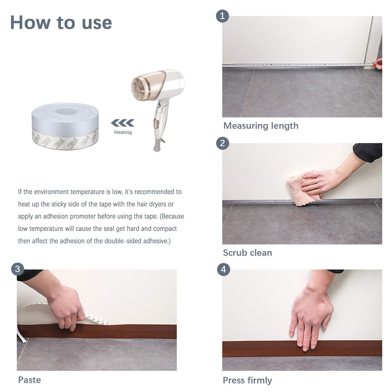  [AUSTRALIA] - TAROSE Weather Stripping, Silicone Door Seal Strip Door, Window, Transparent 16 Feet Long (Width 35mm) 35 mm, 16.5ft Lucent