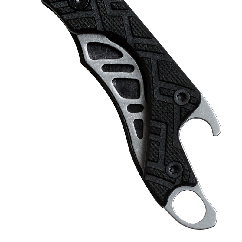  [AUSTRALIA] - Kershaw Cinder Multi-Function Folding Pocketknife (1025); 1.4 Inch 3Cr13 Stonewashed Blade; Manual Opening; Liner Lock; Bottle Opener; Keychain Carry; Black Glass-Filled Nylon Handle; 0.9 oz