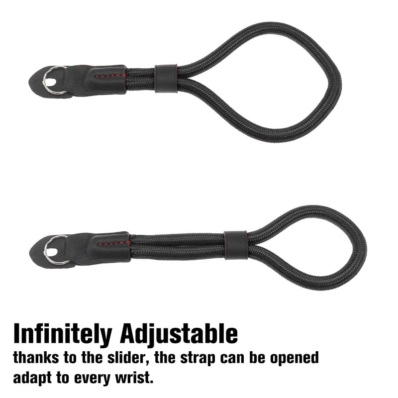  [AUSTRALIA] - Anti-scratch Wrist Strap, Soft Comfortable Cotton Core Cord Lanyard for DSLR Camera (Black)