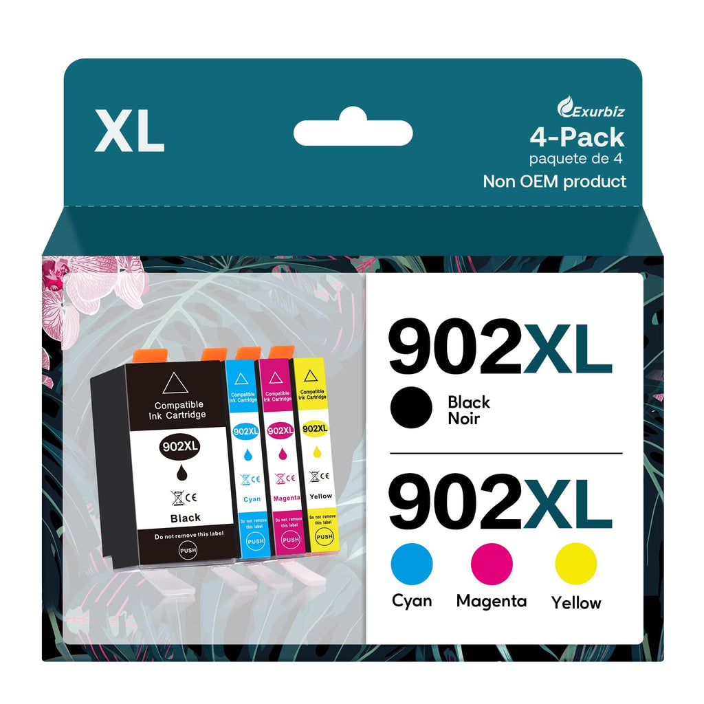  [AUSTRALIA] - 902XL Compatible for 902 XL Ink Cartridge Combo Pack High Yield Replacement Work for HP Officejet Pro 6978 6960 6962 6968 6954 6958 6950 6951 6970 Printers (Black, Cyan, Magenta, Yellow, 4 Pack) 5 Pack