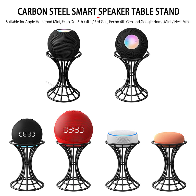  [AUSTRALIA] - HeyMoonTong Smart Speaker Table Stand - Carbon Steel Smart Speaker Holder for Apple Homepod Mini,Echo Dot 5th / 4th Gen and Google Home Mini / Nest Mini,Beautiful Desktop Decoration for Office / Room