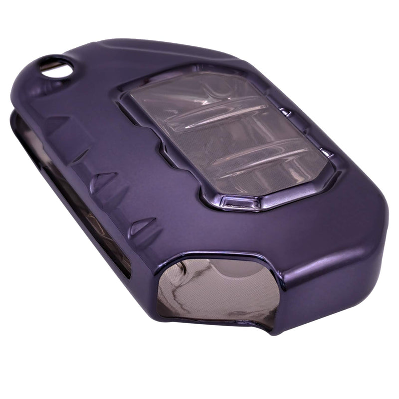  [AUSTRALIA] - Alegender Soft TPU Key Fob Cover Case Remote Holder Skin Glove Fit for 2020 2021 Jeep Gladiator JT Sahara JLU 2018 2019 Jeep Wrangler JL JLU Rubicon 68292944AA Black-purple