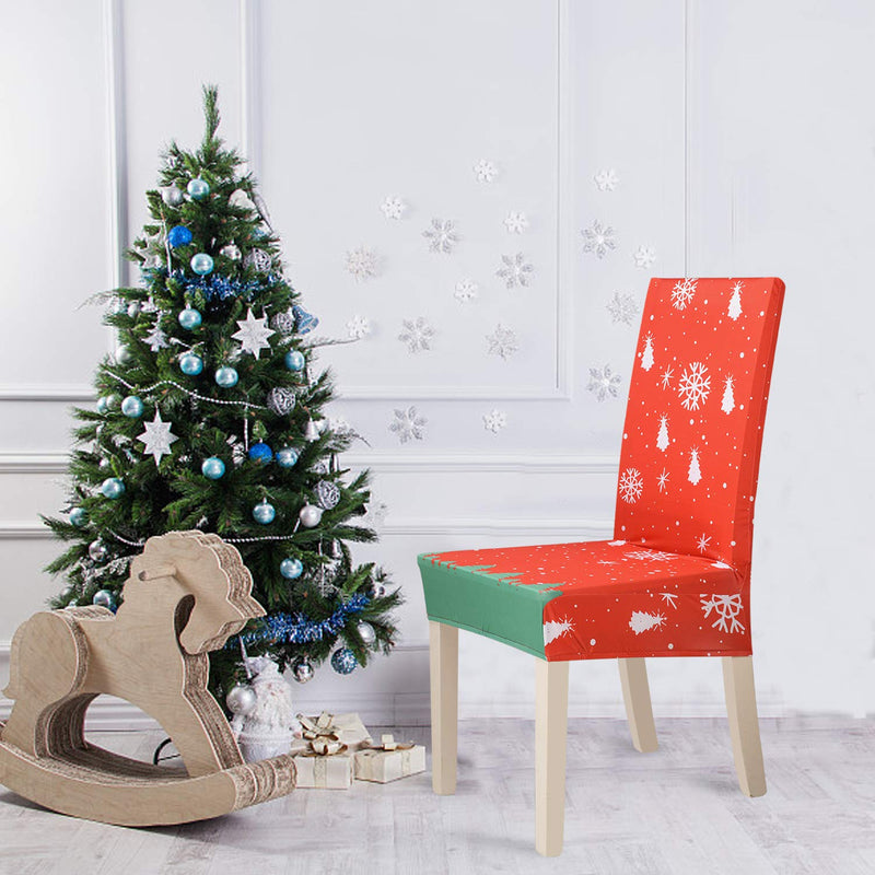  [AUSTRALIA] - Beeager Christmas Chair Covers Decoration - 4 Pack Classic Stretch Removable Washable Christmas Chair Protector Slipcovers for Home, Kitchen, Dining Room Decor