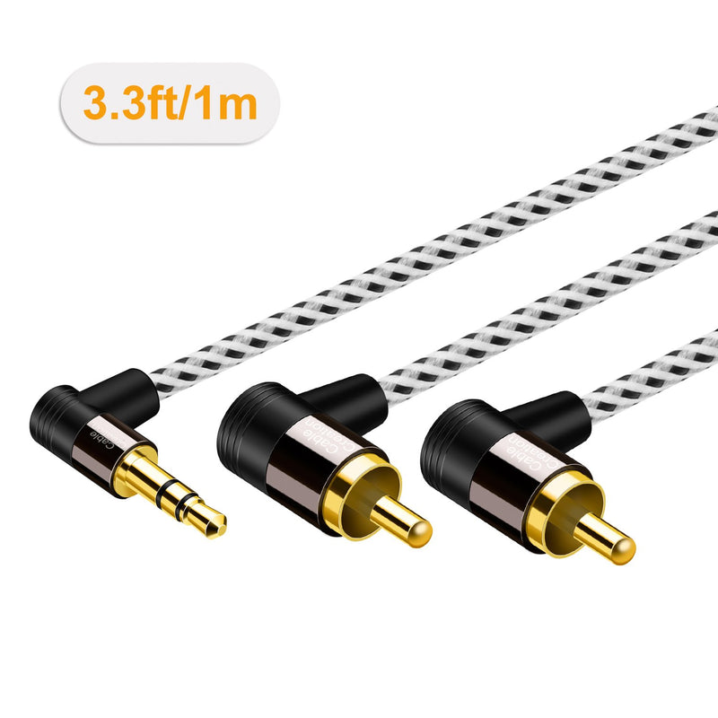 3.5mm to RCA Cable 3FT, CableCreation Angle RCA to 3.5mm Cable, 2RCA Male to 3.5mm Male Stereo Y Splitter Adapter Compatible with Phones, Laptop, HDTV, Speaker, Home Theater, Bluetooth Receiver 3.3 Feet - LeoForward Australia