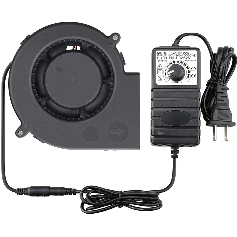  [AUSTRALIA] - GDSTIME 97mm x 33mm DC Blower, 110V 220V AC Powered Fan 9733 with Variable Speed Controller for DIY Cooling Ventilation Exhaust Projects 97x33mm w/ speed control