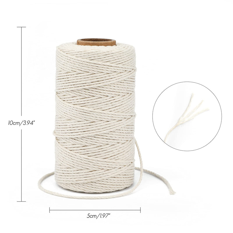  [AUSTRALIA] - Beige String,100M/328 Feet Natural White Cotton String,Cotton Bakers Twine Food Safe Cooking String Twine for Tying Meat,Making Sausage 2mm x 328 ft Beige