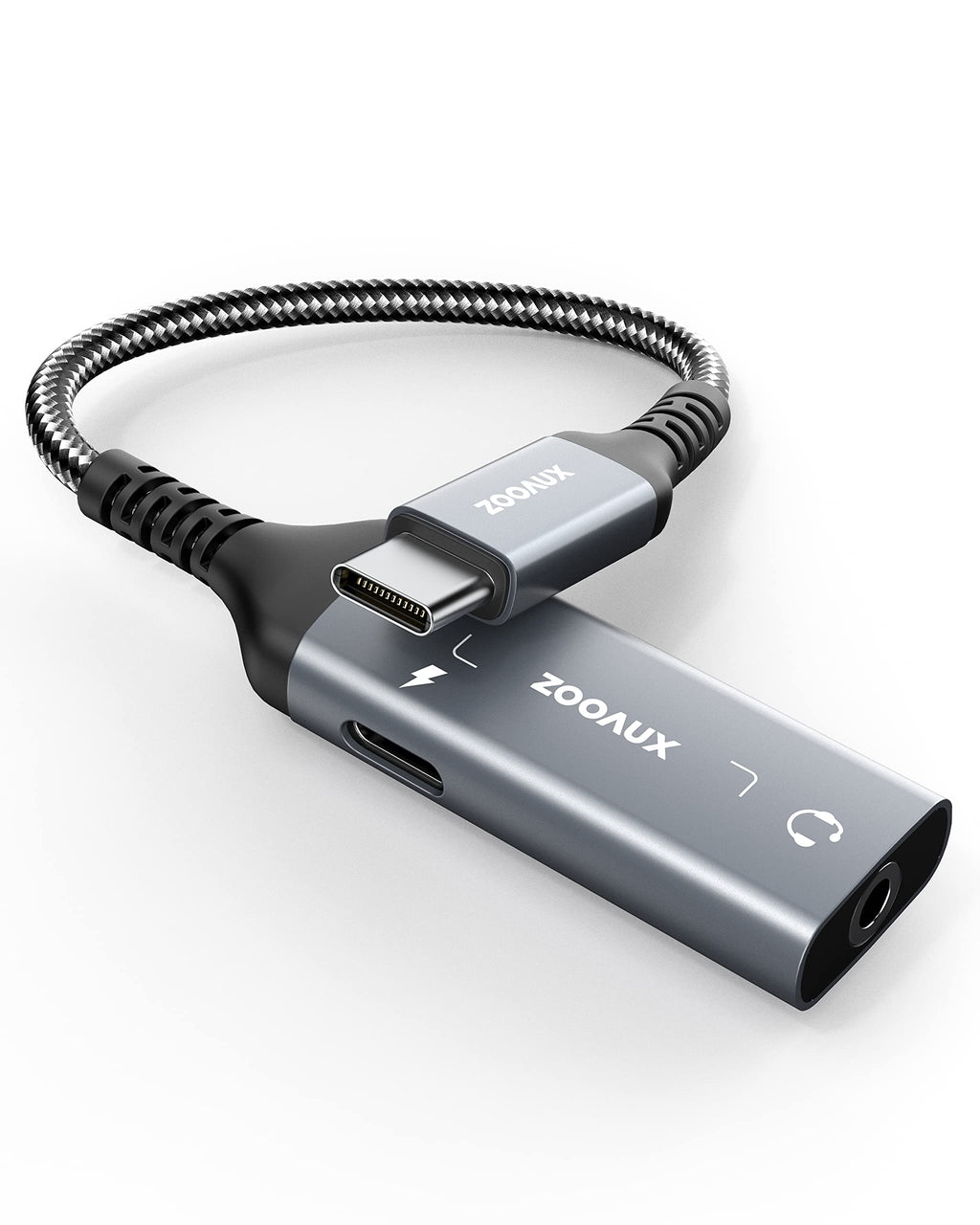  [AUSTRALIA] - [New Version] ZOOAUX USB Type C to 3.5mm Audio Adapter and Charger,2 in 1 USB C to Aux Audio Jack Splitter Hi-Res DAC and Fast Charging Dongle for Galaxy S22/S21/S20 Note 20/10,iPad Pro,Pixel 2/3/4 XL