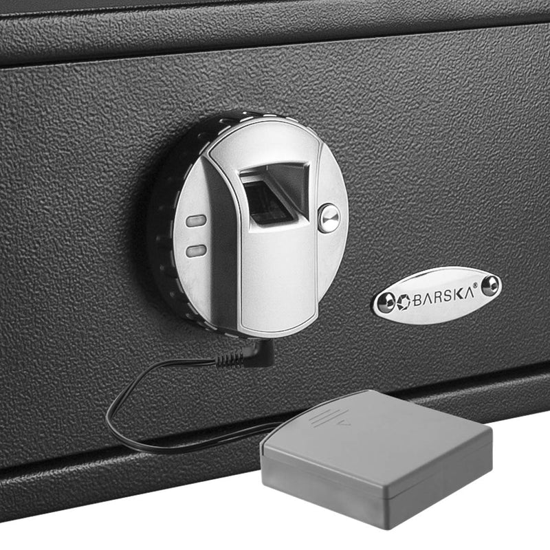 Barska AF12654 Biometric Safe External Battery Pack,Grey - LeoForward Australia
