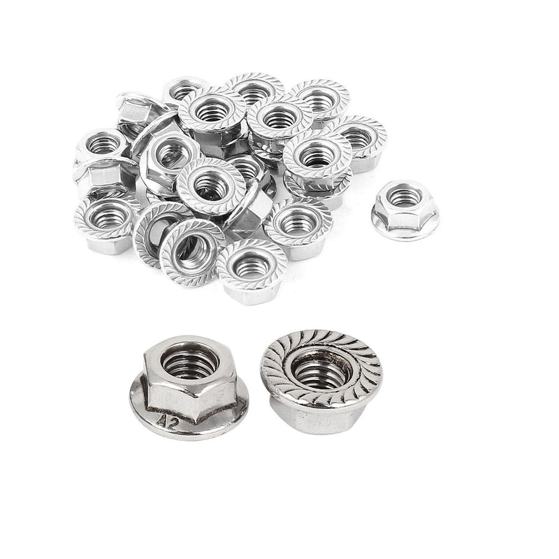  [AUSTRALIA] - M6 x 1mm Thread 304 Stainless Steel Serrated Flange Metric Hex Lock Nuts 26PCS M6（26pcs）