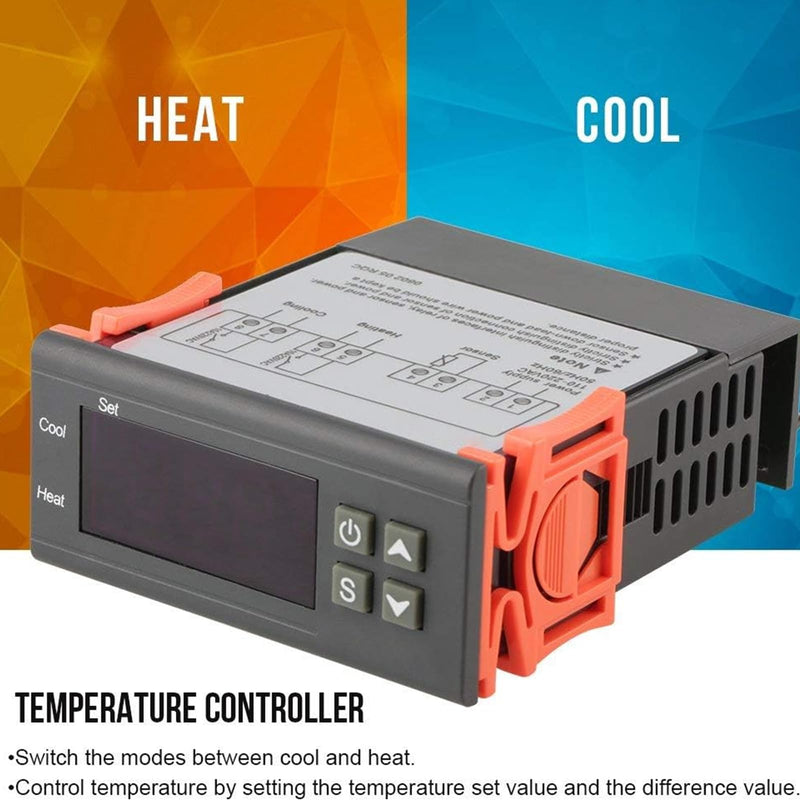  [AUSTRALIA] - ARCELI AC 110V-220V Fahrenheit/Celsius digital temperature controller thermostat heat/cooling mode with sensor 2