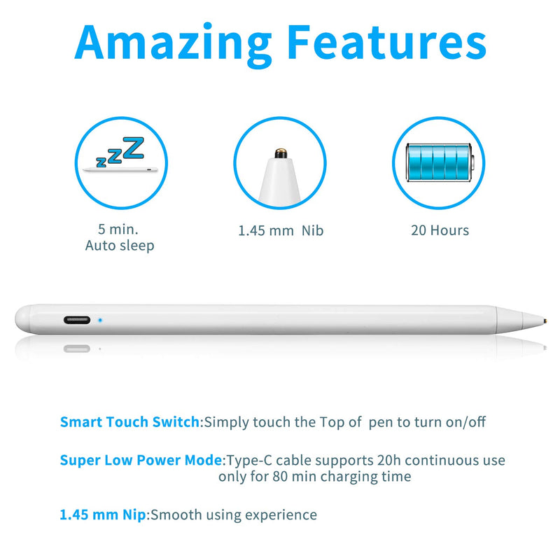 Electronic Stylus Pen for Samsung Galaxy Tab A 10.1 2019 Wi-Fi, Active Digital Pencil with 1.5mm Ultra Fine Tip Stylus Pen for Samsung Galaxy Tab A 10.1 2019 Wi-Fi Pencil, Good at Notes,White - LeoForward Australia