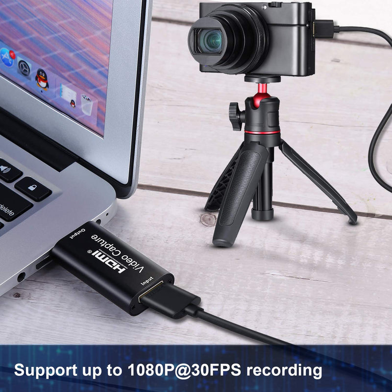  [AUSTRALIA] - MYPIN Audio Video Game Capture Card HDMI to USB 2.0 1080p Video Recorder Live Streaming for Gaming, Streaming, Teaching, Video Conference Compact HDMI Video Capture Device