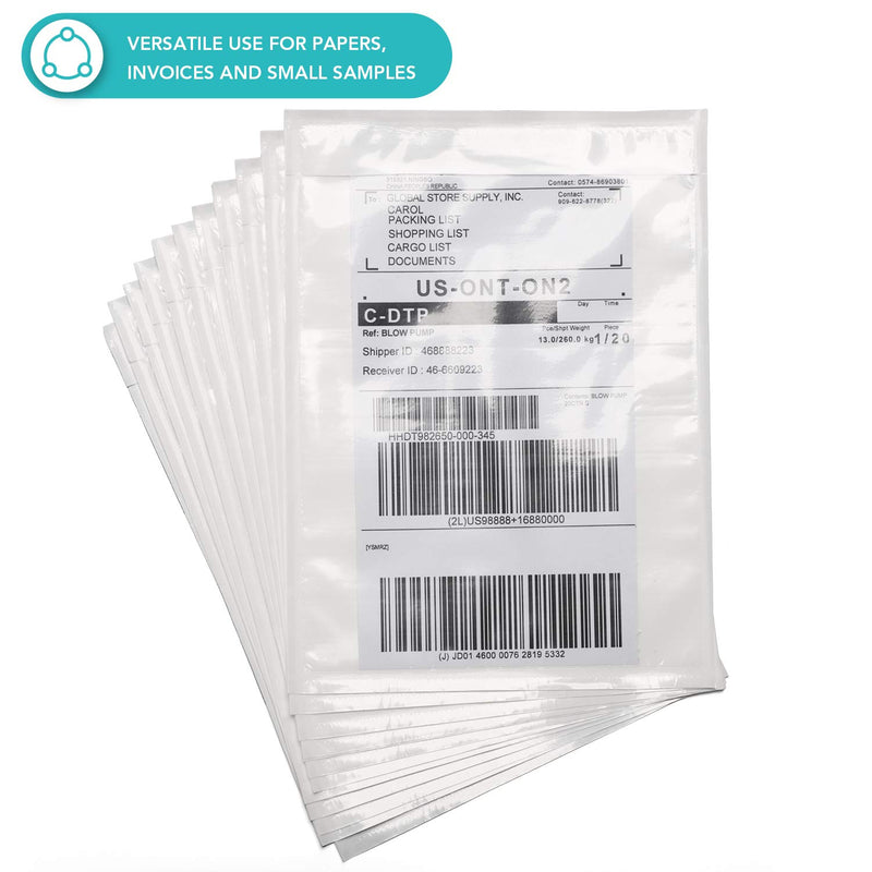 Metronic 7.5x5.5 100 pack Clear Self-Adhesive Packing List Envelopes for Invoice Shipping Label Mailing Bags 7.5*5.5 100PC - LeoForward Australia