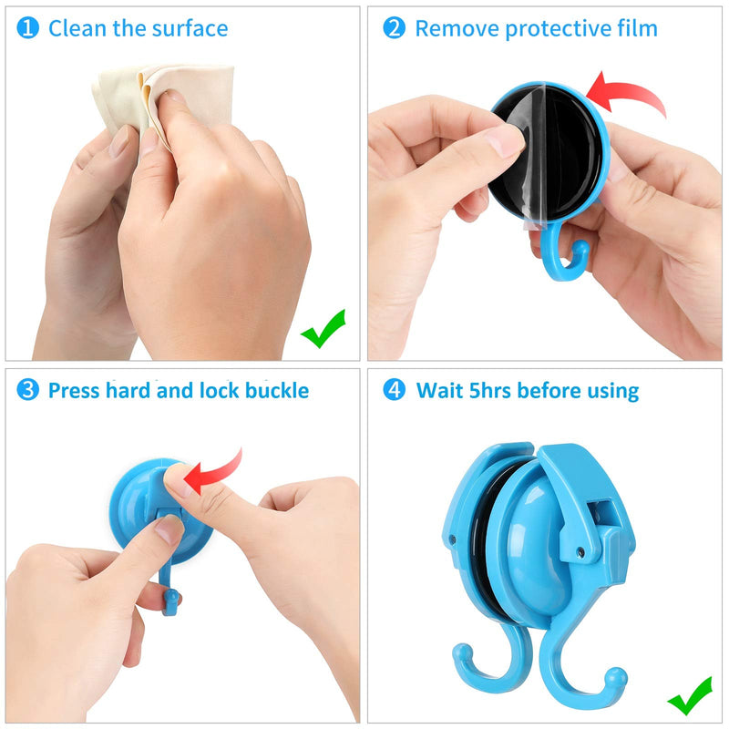  [AUSTRALIA] - Heavy Duty Suction Cup Hooks (2 Pack), Upgraded SuperLock Suction Hooks for Tile, Glass and Mirror - Removable 2 Pack