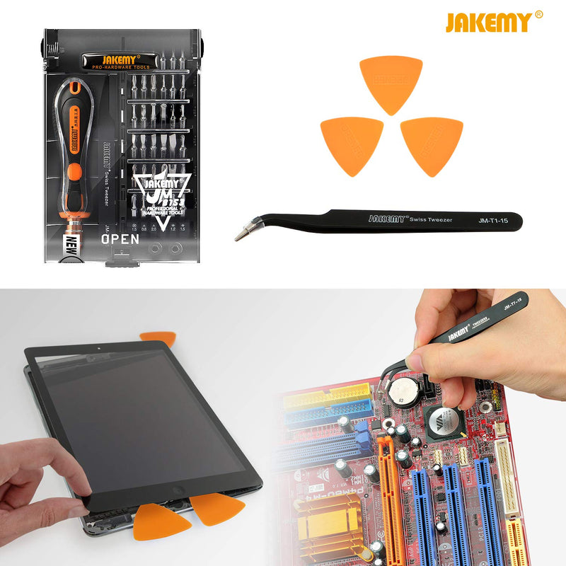  [AUSTRALIA] - Jakemy 39 in 1 Screwdriver Set Precision Repair Tool Kit with 36 Magnetic Driver Bits Screwdriver Kit for iphone 11/X/8/7 Plus Cell Phone Macbook Laptop PC Black 8153-JM