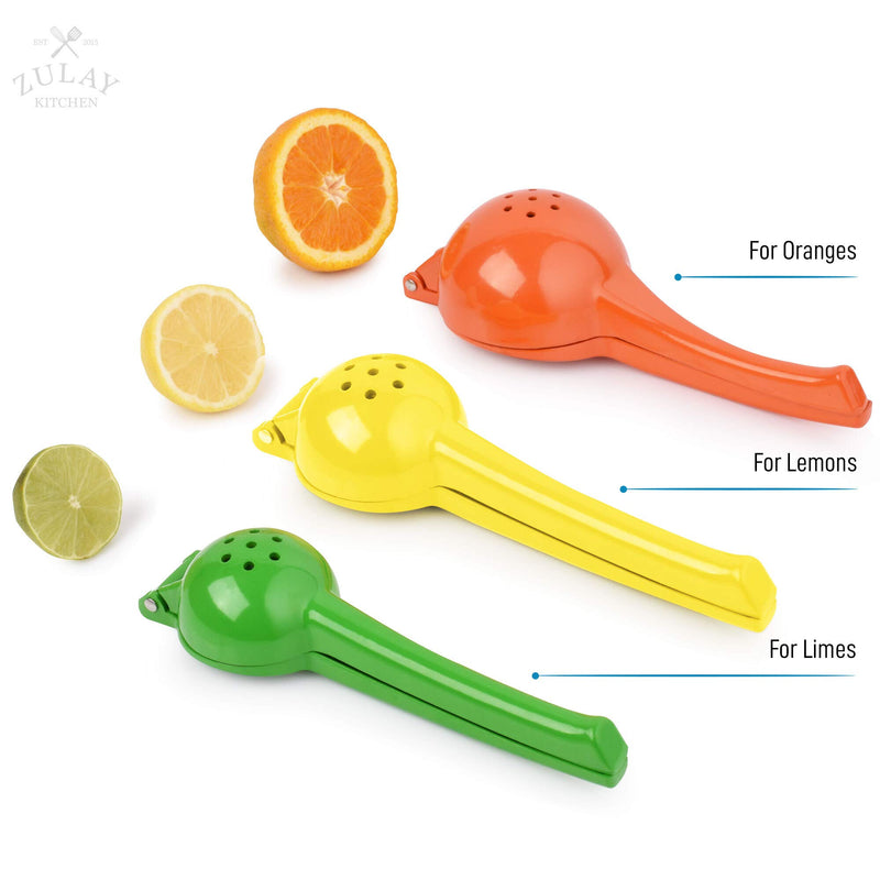  [AUSTRALIA] - Zulay Premium Quality Metal Lemon Squeezer, Citrus Juicer, Manual Press for Extracting the Most Juice Possible Lemon Yellow