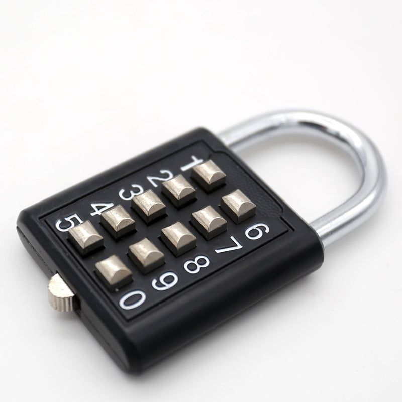  [AUSTRALIA] - MIONI 10 Digit Push Button Combination Padlock, 5 Digit Locking Mechanism,Blue (2 Black) 2 black
