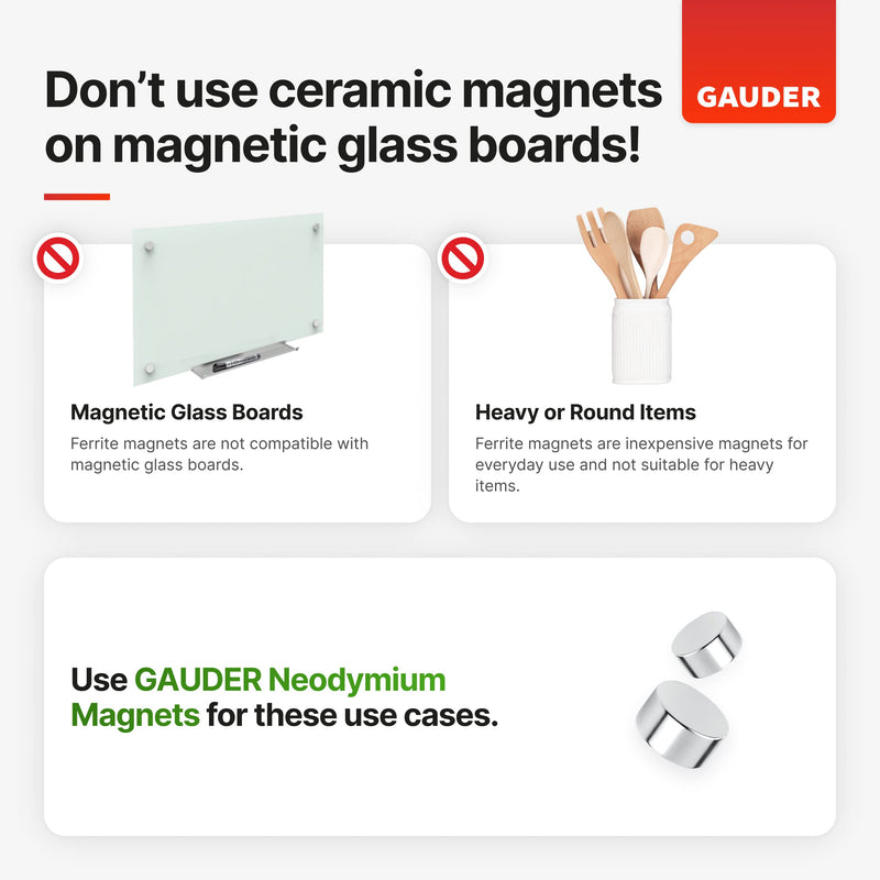  [AUSTRALIA] - GAUDER Black Magnets for Crafts | Ceramic Industrial Magnets Strong | Ferrite Magnets for Fridges, Whiteboards and Notice Boards (54 pcs) 54