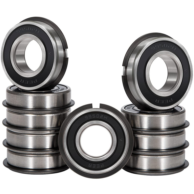  [AUSTRALIA] - 10 Pack 99502HNR Wheel Hub Ball Bearing ID 5/8" x OD 1-3/8" x Width 7/16" Double Seal and Snap Ring,Double Rubber Seal Bearing ,Pre Lubricated,Stable Performance,Deep Groove Ball Bearings