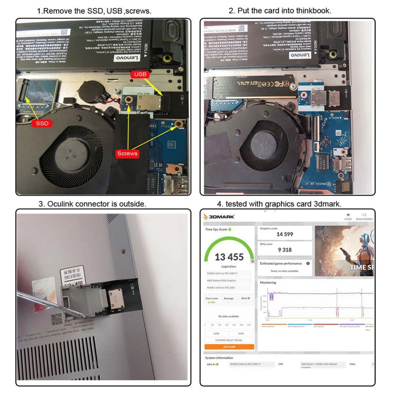  [AUSTRALIA] - Chenyang M.2 to SF-8612 Adapter,Oculink SFF-8612 to NVME PCIe M-Key Host Adapte for ThinkBook 16+ External Graphics Card & SSD for ThinkBook 16+