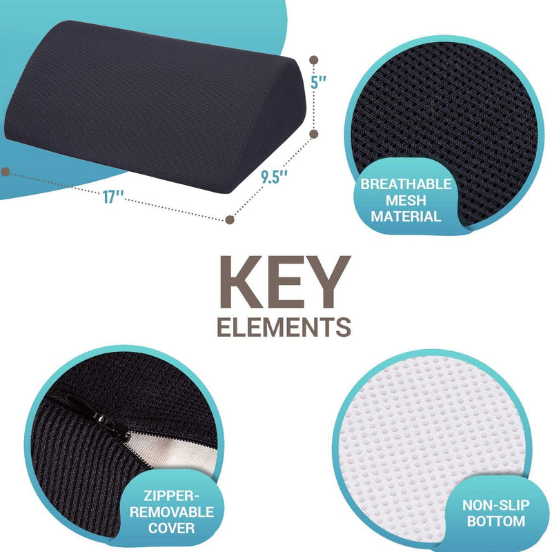 Foot Rest Under Desk Cushion - Teardrop Curve Design - Ergonomic Pad for Extra Leg Support - Breathable Mesh Cover - Non-Slip Bottom - Foot Stool for Home and Office - LeoForward Australia