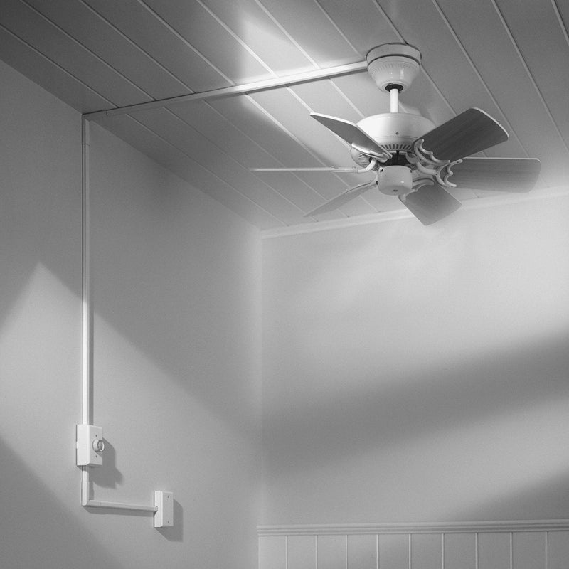  [AUSTRALIA] - Wiremold Metal Raceway, Extending Power On-Wall Solid Base Fixture Box Fitting, Ivory, Fan, V5738AF