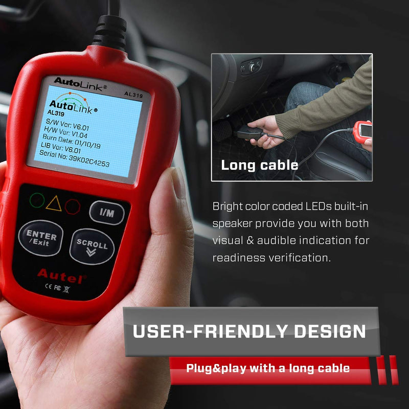  [AUSTRALIA] - Autel AutoLink AL319 OBD2 Scanner Automotive Engine Fault Code Reader CAN Scan Tool