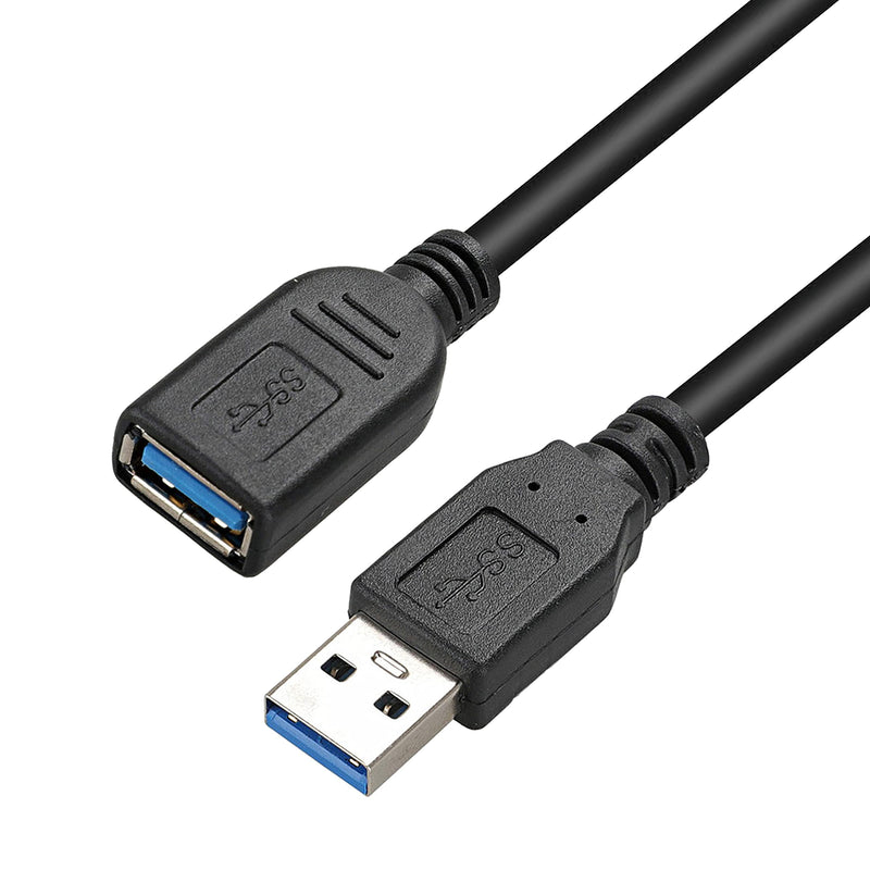  [AUSTRALIA] - SaiTech IT 4 Pack 15cm USB 3.0 Male A to Female A Extension Cable 5GBps for Laptop/PC/Mac/Printers- Black