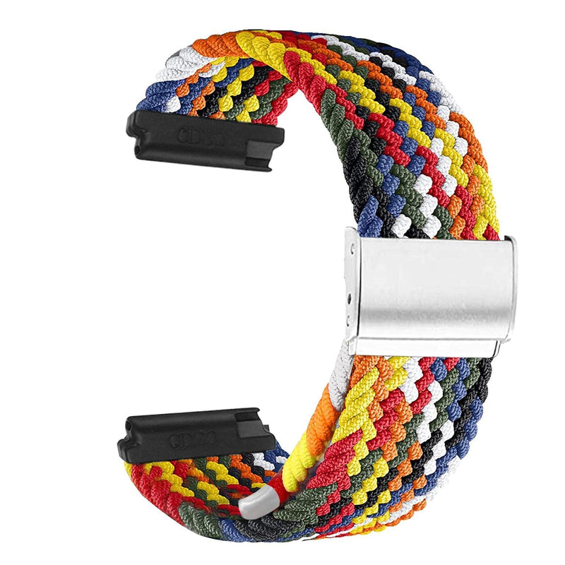 Abanen for Garmin Venu Sq / Vivoactive 3 Braided Loop Watch Bands, 20mm Elastic Soft Stretchy Nylon Wristband Strap with Adjustable Clasp for Garmin Venu/Vivomove 3,Approach S40 Multicolor - LeoForward Australia