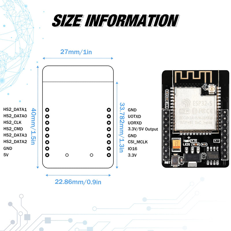  [AUSTRALIA] - 3 Pieces ESP32-CAM WiFi Board ESP32-CAM-MB Micro USB to Serial Port CH340G with OV2640 2MP Camera Module Development Board Compatible with Arduino IDE Arduino Raspberry Pi