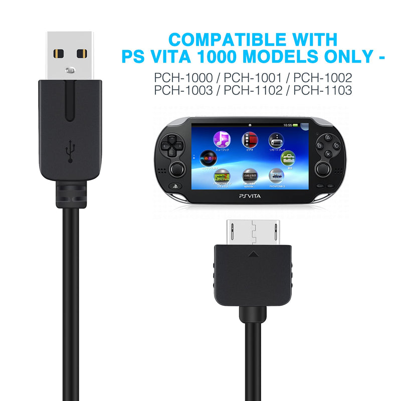  [AUSTRALIA] - 3.9ft PS Vita Charger Cable, 2 in 1 USB Data & Power Charger Cord Replacement for Playstation Vita 1000 (Only Compatible with PSV 1000)