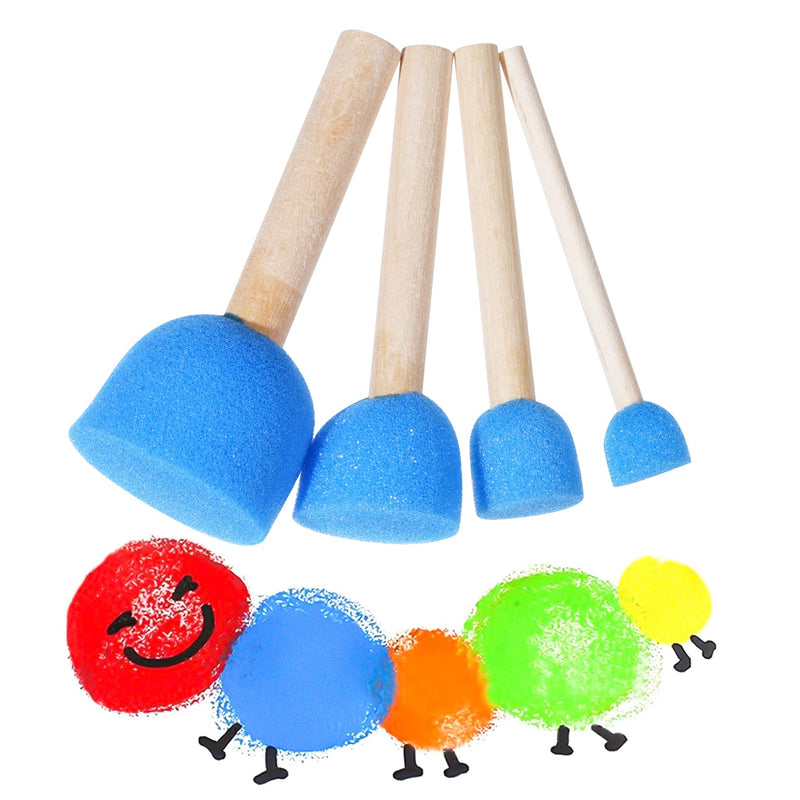  [AUSTRALIA] - 20 PCS Round Sponges Brush Set Kids Painting Tools - Pistha Sponge Painting Stippler Set DIY Painting Tools in 4 Sizes for Kids (Blue) Blue